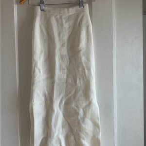 Princess Polly Ribbed Cream Midi Skirt